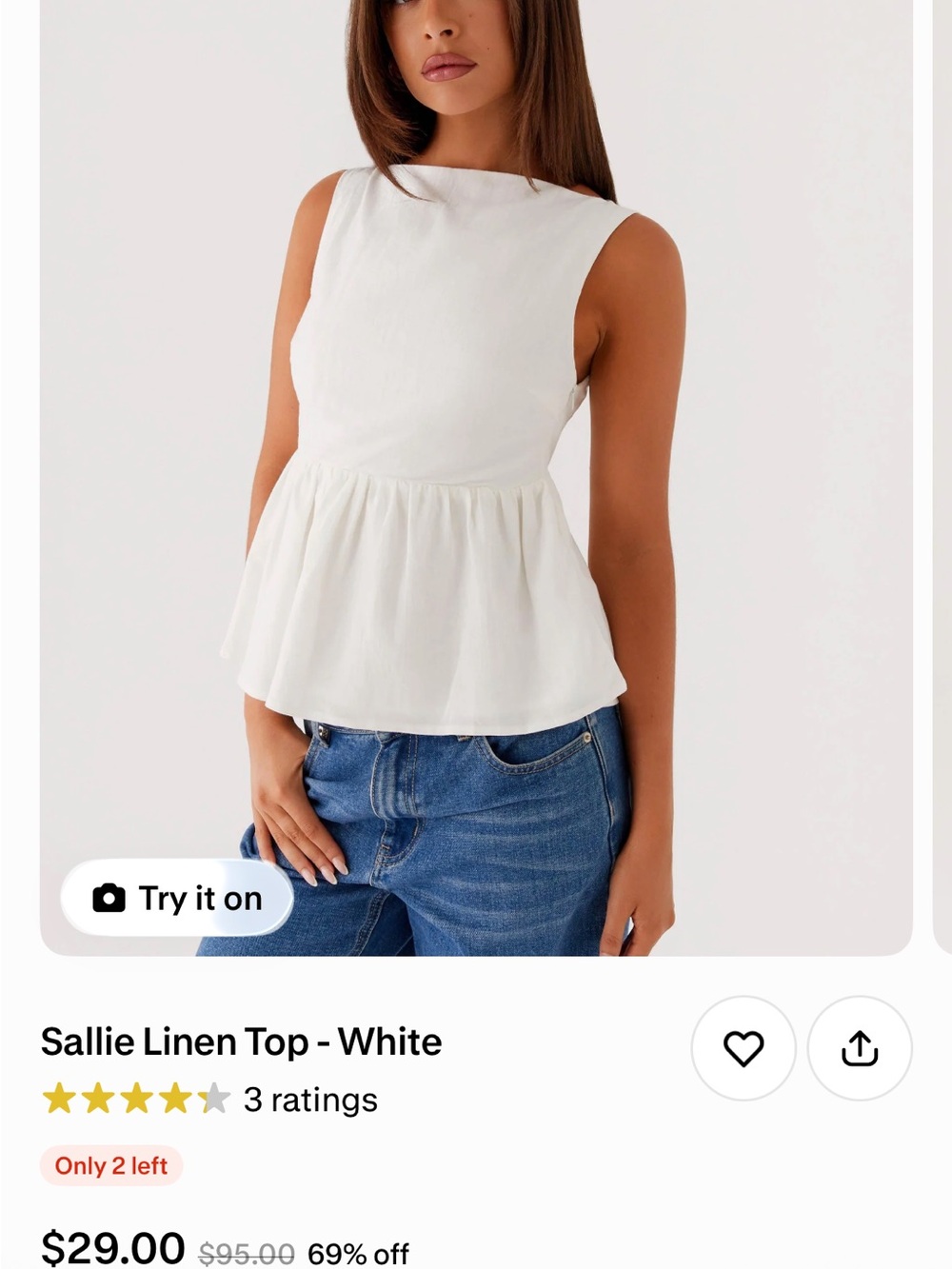 Peppermayo White Sleeveless Peplum Tank Top